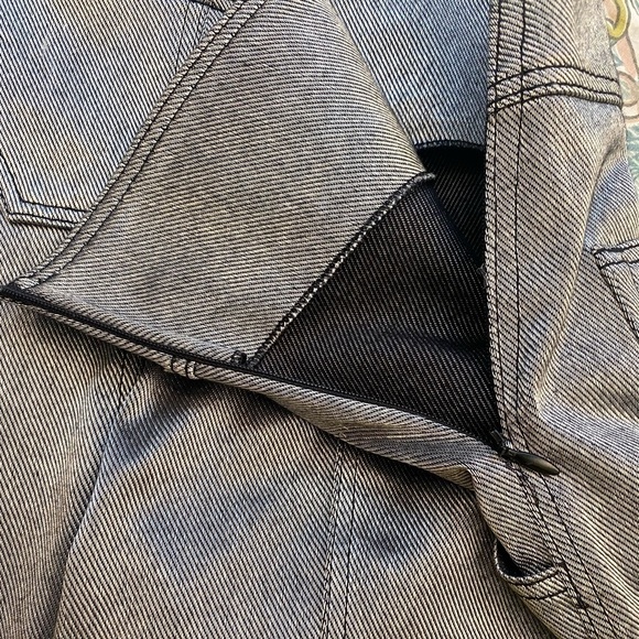 NWT Ema Savahl Couture Luxurious Silver Skinny Moto Style Pants - Picture 11 of 12